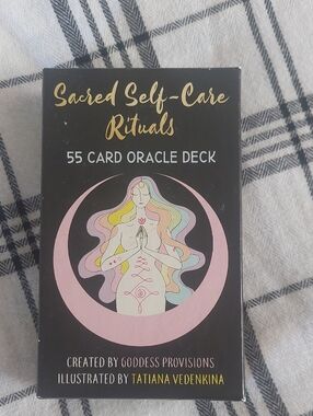 Sacred Self-Care Rituals 55-Card Oracle Deck by - Black & Pink